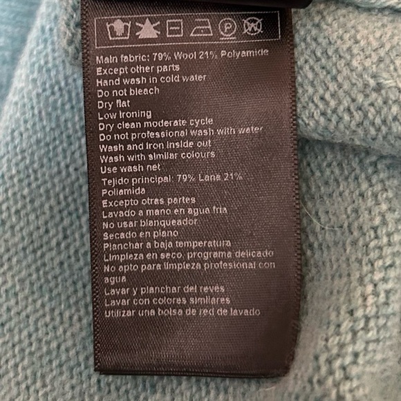 Not for sale -Ba&sh Wool Blend Sweater Fred Teal Blue Preppy Classic Turtleneck - Picture 11 of 13